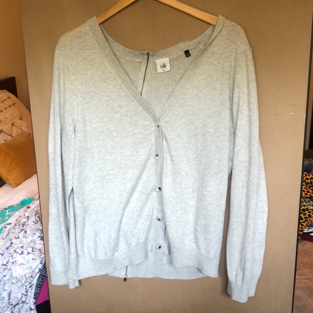 Cabi light gray thin cardigan
